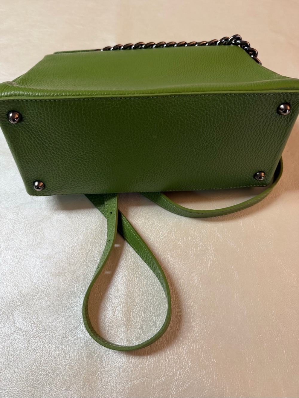 Green Leather Crossbody Bag - Italy - Picture 10 of 12